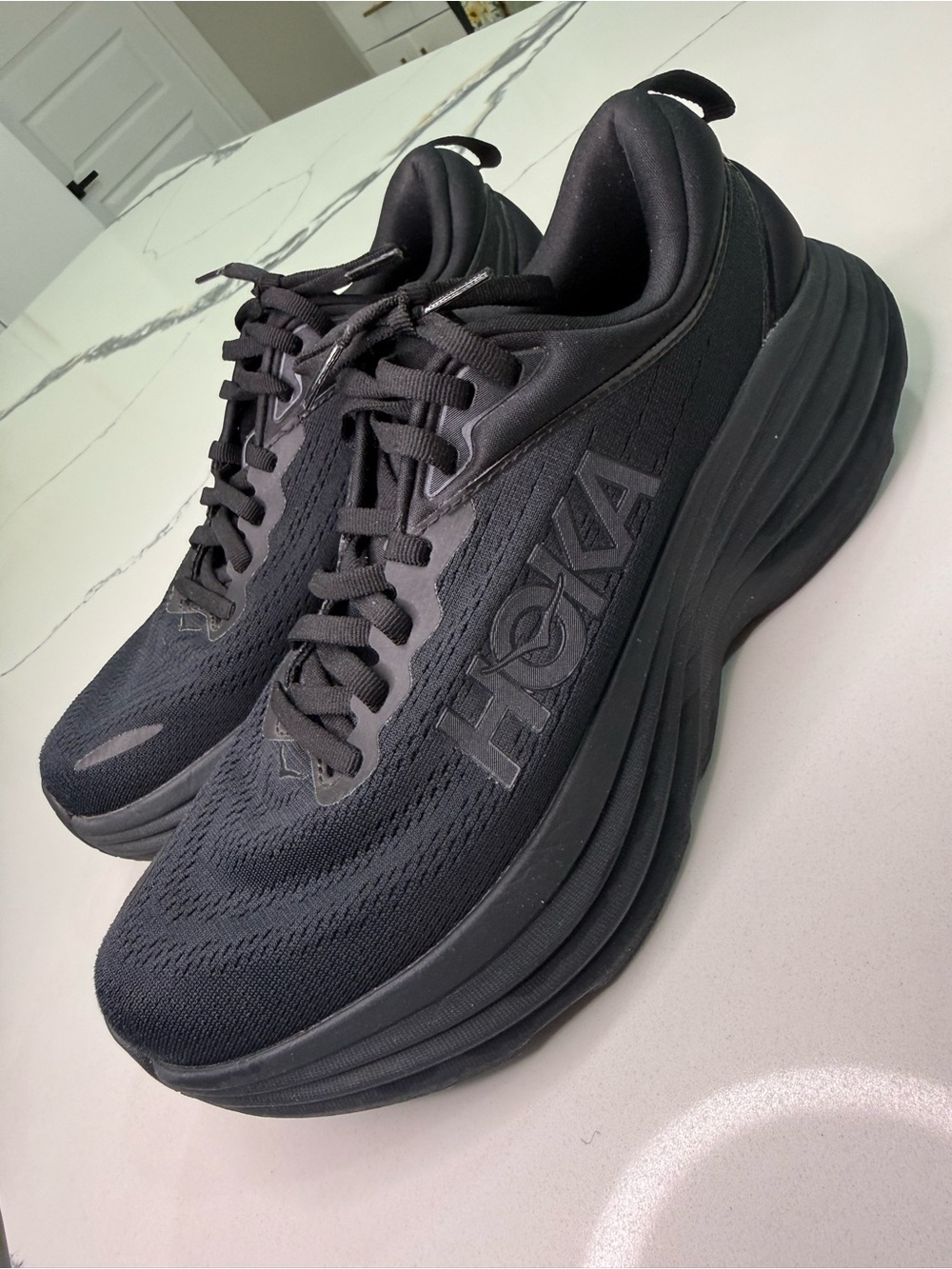 Hoka One One Bondi 8 Triple Black Women's Running Shoes Size 9B